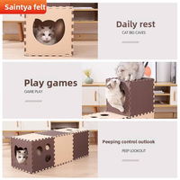 Tunnel pliable pour chat DIY, lit tunnel pour animaux de compagnie connectable à 3 voies, labyrinthe en feutre durable résistant aux morsures pour jeu interactif en intérieur