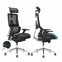Chaise de bureau ergonomique moderne à dossier haut, réglable, testée BIFMA, pour personnel, bureau, ordinateur, espace de travail professionnel, bureau à domicile