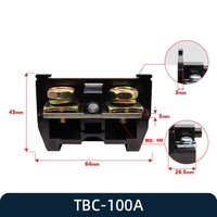 Bloque de terminales para riel DIN TBC-100A con conector de tornillo combinado en rangos de 10A, 20A, 30A, 60A y 200A
