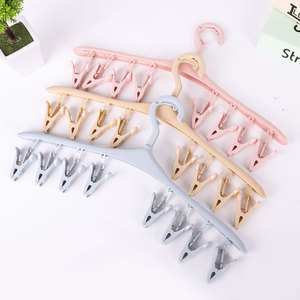 Windproof buckle 8 clips underwear and socks drying rack plastic hanger - Product Image 3