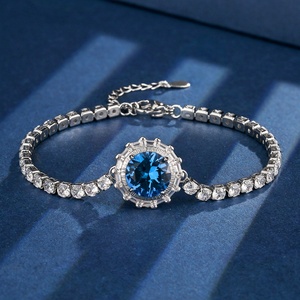 Wholesale High Quality Jewelry Eco-friendly <b>Copper</b> 10mm Multicolor Cubic Zirconia Latest Chain <b>Bracelet</b> for Trendy Daily Wear - Product Image 4