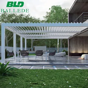 Sistema de techo de louvre de metal eléctrico, gazebo de aluminio usado para jardín, fabricante a la venta