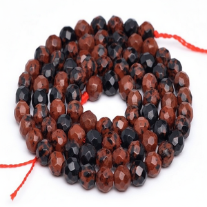 Haute qualité acajou obsidienne cristal pépite facettes dégringolé percé pierre précieuse brin cristal guérison collier grossiste - Product Image 1