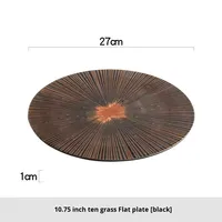 Assiette en porcelaine émaillée de style japonais, créative et personnalisée, vente directe d'usine XUANHUI, compatible micro-ondes, luxe léger, rétro