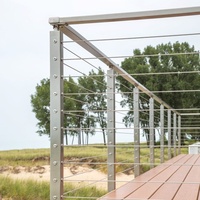 Garde-corps économique en fil métallique en acier inoxydable, balustrade, garde-corps pour l'extérieur et l'intérieur, pour les escaliers et les balcons