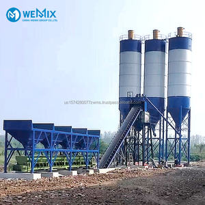 Planta dosificadora de hormigón HZS60 Planta dosificadora de hormigón estacionaria Transportador de cinta Alimentación de cinta Mezcladora de hormigón alimentada por cinta - Product Image 1