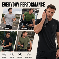 Vêtements décontractés pour hommes T-shirt en jersey léger de haute qualité Design solide avec poche zippée Motif vierge à manches courtes