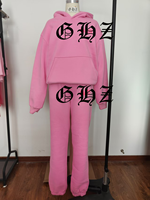 Vêtements tendance pour femmes automne-hiver, streetwear, survêtement en molleton de coton, ensemble survêtement oversize, pantalon de survêtement et sweat-shirt personnalisés, ensemble 2 pièces