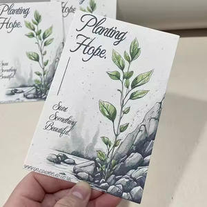 Handmade Seed Paper <strong>Card</strong> With Customized Print Plantable Seeds Paper Tags Recycled 100% Decomposed Sprout Shape Brand Logo <strong>Cards</strong> - Product Image 1
