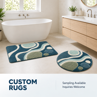 Modern Tufted Rug Set for Bathroom with Soft Absorbent Polypropy for Luxury Non - slip Contemporary Home Floor Decor Bath Mats