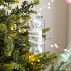 LINGKAI Set de Adornos Colgantes para Árbol de Navidad: Macaron, Espuma, Piruleta, Bastón de Caramelo, Helado, Donut y Bolas de Navidad - Product Image 5