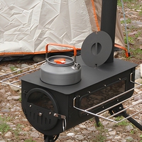 Poêle à bois pliable coupe-vent en acier, vente en gros d'usine, foyer portable d'extérieur, chauffage de camping, cuisson au bois