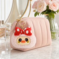 Porte-clés en peluche renne marron mignon, doux et moelleux, breloque de sac avec anneau doré, porte-clés personnalisé, fabricant OEM ODM de cadeaux