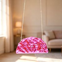 Sac à bandoulière Aimiqi en acrylique doré métallisé, pochette chic style célébrité, nouveau design, doublure en polyester
