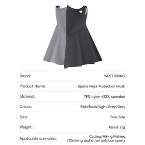 WEST bike estate ghiaccio seta ciclismo mezza faccia protezione solare 360 ° protezione per il collo UPF50 + traspirante 3D maschera per la protezione solare - Product Image 2