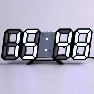 Orologio da parete con orologio 3D all'ingrosso grande orologio da parete per soggiorno in stile moderno digitale a Led
