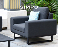 SIMPOLIFESTYLE Premium Outdoor-Möbel ETHOS Lounger Aluminiumrahmen Acrylstoff 3-Sitzer Sofa-Set für Wohnzimmer Esszimmer