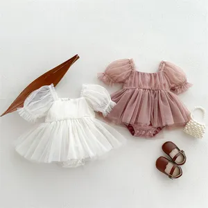 2024 ग्रीष्मकालीन बेबी गर्ल्स प्रिंसेस ड्रेस टॉडलर गर्ल ड्रेस बेबी कॉटन रोम्पर