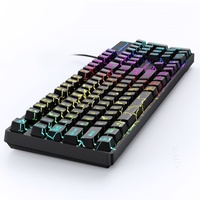 Clavier de jeu mécanique filaire USB BAJEAL ergonomique 104 touches avec rétroéclairage LED RGB, fonctionnement à membrane, étanche, en plastique, 12 postes de travail