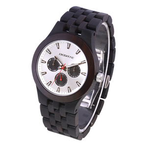 Montre-bracelet en bois écologique de luxe pour homme, édition limitée, mouvement à quartz, étanche, acier inoxydable, vente en gros - Product Image 5