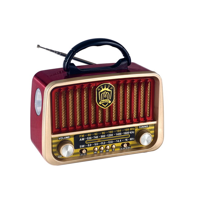 Portable Retro Radio Bluetooth Speaker FM AM SW Radio with USB TF MP3 Player Rechargeable Emergency Torch Outdoor Audio System