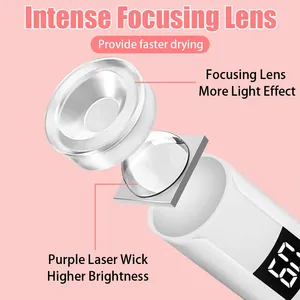 Rechargeable <b>Mini</b> UV LED Nail Lamp with Smart Display Portable Fast-Drying Nail Dryer Stand for Manicure Removable <b>Desk</b> UV Light - Product Image 5