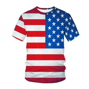 Usa Flag 3d Geprint T-Shirts Mannen Vrouwen Met Oem Groothandel Streetwear Oversized Korte Mouw T-Shirt Kids Jongen Meisje Tees Tops - Product Image 3