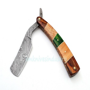 Navaja de Afeitar de Acero de Damasco Tallada a Mano, Tradicional y Personalizada (Rz308) - Product Image 5