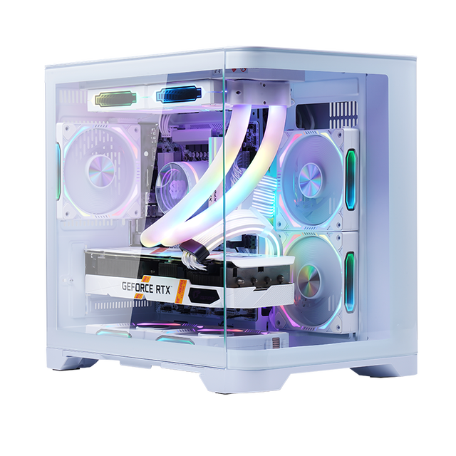 LY Factory Price OEM Curved Glass Full View PC Gamer Cabinet Support ARGB Fan ATX/MATX Cube PC Gamer Case