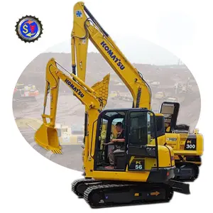 Escavadeira de esteira Komatsu PC56 de 5,5 toneladas, feita no Japão, miniescavadeira de esteira Komatsu PC50 PC55 PC56 com motor CE EPA barata