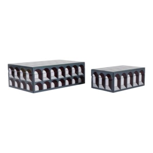 Rectangular Decorative Storage <b>Box</b> Glass Wood <b>Keepsake</b> <b>Box</b> With Lid Home Organizer Decorative <b>Box</b> Set - Product Image 4