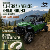 HOOLEOX 800CC Buggy UTV 4 places à double rangée latérale 4x4 Essence/Diesel 1000W pour location en sites touristiques insulaires EPA T1B