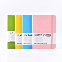 AI-MICH en gros vente chaude feuilles doublées en cuir livre imprimé marque Logo A5 cahier avec Logo