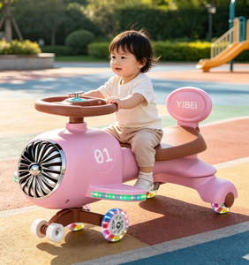 Offre Spéciale : Porteur Enfant Garçon en Plastique, Modèle <span class=keywords><strong>Avion</strong></span>, Quatre Roues, Fonction Wiggle, Démarrage à Bouton Unique, Musique et Lumières, Roues Silencieuses Clignotantes, Anti-Renversement - Product Image 5
