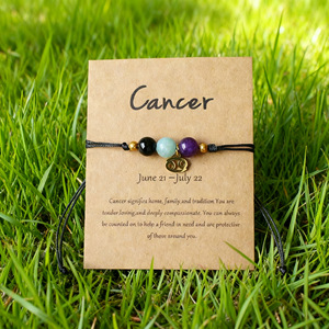 Pulsera Ajustable de Lapislázuli de 8mm Hecha a Mano, con Cuentas de Amatista Natural <span class=keywords><strong>y</strong></span> Piedra Lunar, Pulsera de los 12 Signos del Zodíaco que Sanan el Alma - Product Image 4