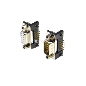 Gold Plated Solid Pin DR9 MALE feMALE PCB Mount serial port CONNECTOR RIGHT ANGLE DB9 D-Sub RS232 COM CONNECTORS Adapter