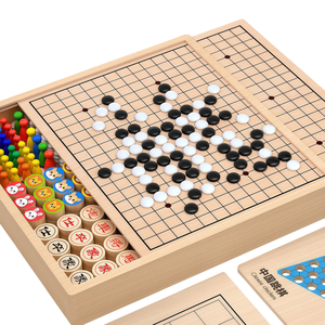 Jeu de société éducatif comprenant Échecs, <span class=keywords><strong>Dames</strong></span>, Cinq en ligne, Jeu de combat d'échecs, Jouet de développement de l'intelligence - Product Image 1