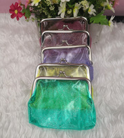 Dompet Mini Klasik Holografik Wanita Kreatif Baru, Tas Headphone, Dompet Koin, Dompet Kecil Transparan