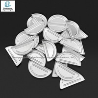 Palette de maquillage demi-ronde en aluminium électroplaqué pour fard à paupières cosmétique et poudre de maquillage, résistante à l'eau
