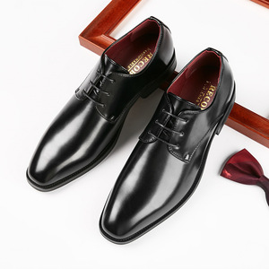 Chaussures pour hommes à bout carré en cuir, décontractées, confortables, respirantes, design classique moderne pour un usage quotidien - Product Image 2