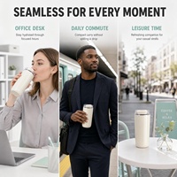 Tasse à café/bouteille d'eau isotherme personnalisée de 8 oz en acier inoxydable 304 à double paroi, couleur dégradée, avec couvercle en PP, simple et idéale pour les voyages