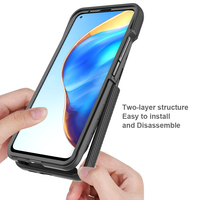 Étui de protection intégral transparent à double couche Sundo pour Xiaomi 10T Pro TPU+PC Antichoc Antidérapant Housse de téléphone portable