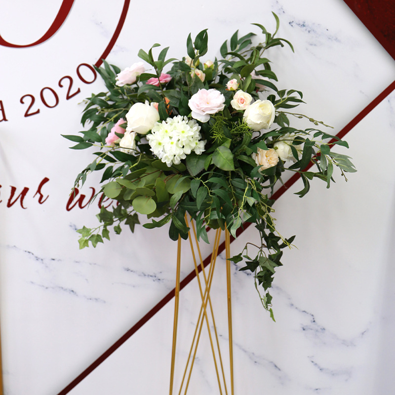 Products Flower Basket Simulation White Flower Vases for Centerpieces Wedding Decoration High End Tripod