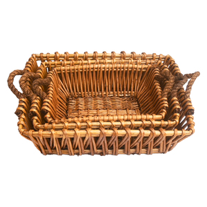 Cesta de mimbre multifuncional estilo hada/náutico para frutas, regalo de empresa, cesta de regalo vacía para flores, almacenamiento de alimentos, hecha en China - Product Image 1