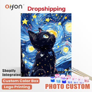 Kit Pittura a Numeri Gatto Nero Stile Cielo Stellato Orfon - Arte del Gatto nella <span class=keywords><strong>Notte</strong></span> <span class=keywords><strong>Stellata</strong></span> <span class=keywords><strong>di</strong></span> <span class=keywords><strong>Van</strong></span> <span class=keywords><strong>Gogh</strong></span> per Decorazione Casa Fai-<span class=keywords><strong>da</strong></span>-Te - Product Image 1