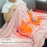 USB Portable Sherpa Polaire Thermique Wrap Châle Matelassé Électrique Chauffant À Capuche PAD Couverture Lavable Hiver Chaud Portable