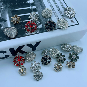 Biểu Tượng Tùy Chỉnh Pha Lê Kẽm Hợp Kim Mạ <span class=keywords><strong>Rhinestone</strong></span> Hoa <span class=keywords><strong>Snap</strong></span> May Cho Phù Hợp Với Bao Che Áo Sơ Mi Nút Cho Hàng May Mặc Túi - Product Image 6