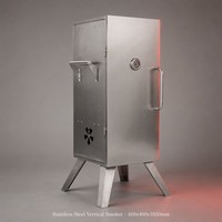 Barbecue vertical d'extérieur en acier inoxydable, fumoir à charbon de bois pour viande de boeuf, poulet, poisson