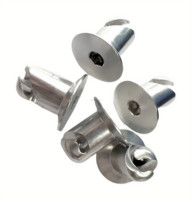 Dzus Fastener 7/16 "quart de tour en aluminium argenté tête Allen fraisée. Poignée de 500"