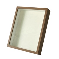 Hitam putih Walnut kayu MDF Dekorasi seni gambar bingkai foto dalam 3d bingkai kotak bayangan dengan Plexiglass
